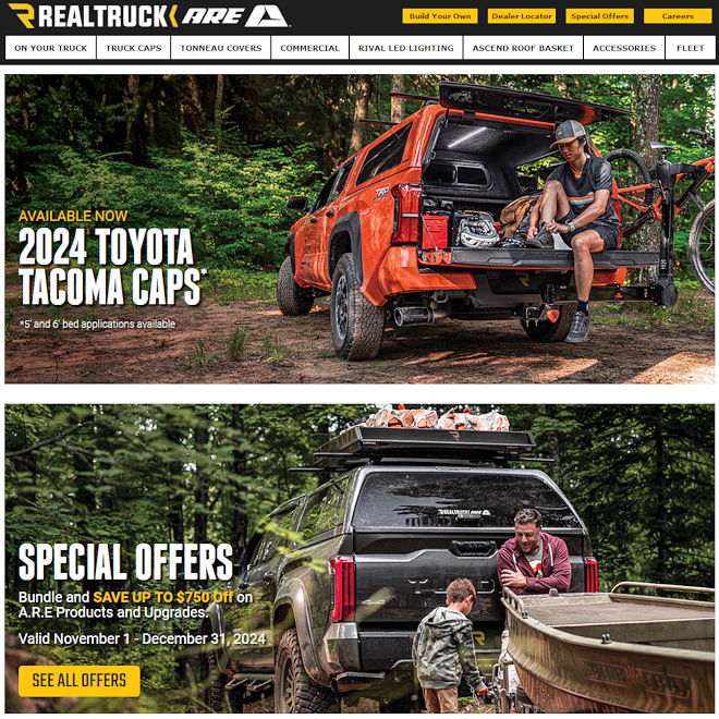 RealTruck A.R.E. Truck Caps and Truck Accessories